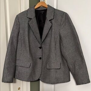 Talbots Black and White Blazer with Raised Pattern & Classic Notched Lapels 22W